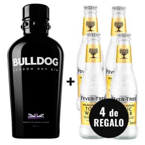 Pack Gin Bulldog 70cl + 4 Fever Tree Indian Tonic Water Gratis