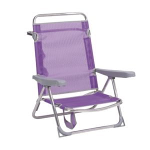 SILLA DE PLAYA BAJA PLEGABLE ALUMINIO LILA 112X65X46CM ENEIDE 558025