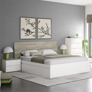 CABECERO+2 MESITAS 2 CAJONES 96X256X34CM BL ARTIK/R. ALASKA MOMI 016073C