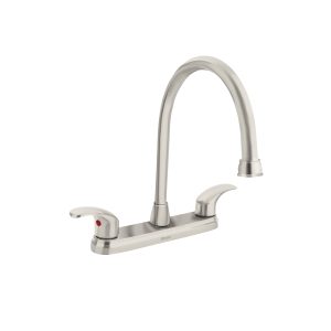 Mezcladora fregadero 8″ satín, cuello largo, palanca, AQUA