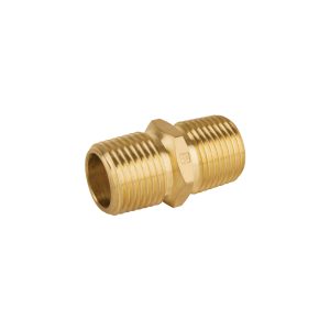 Niple unión NPT de latón, 1/2″ con tuerca hexagonal, Foset