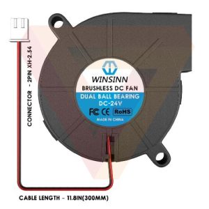 Ventilador Turbina 5015 24V Rodamiento Bolas Dobles (ventilador capa)