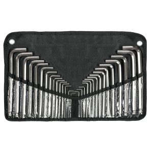 Juego 30 llaves allen largas mixtas punta bola, estuche